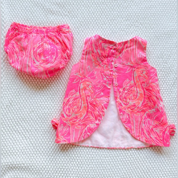 Lilly Pulitzer Infant Shift Dress with matching Bloomers 3-6 months - Picture 2 of 3